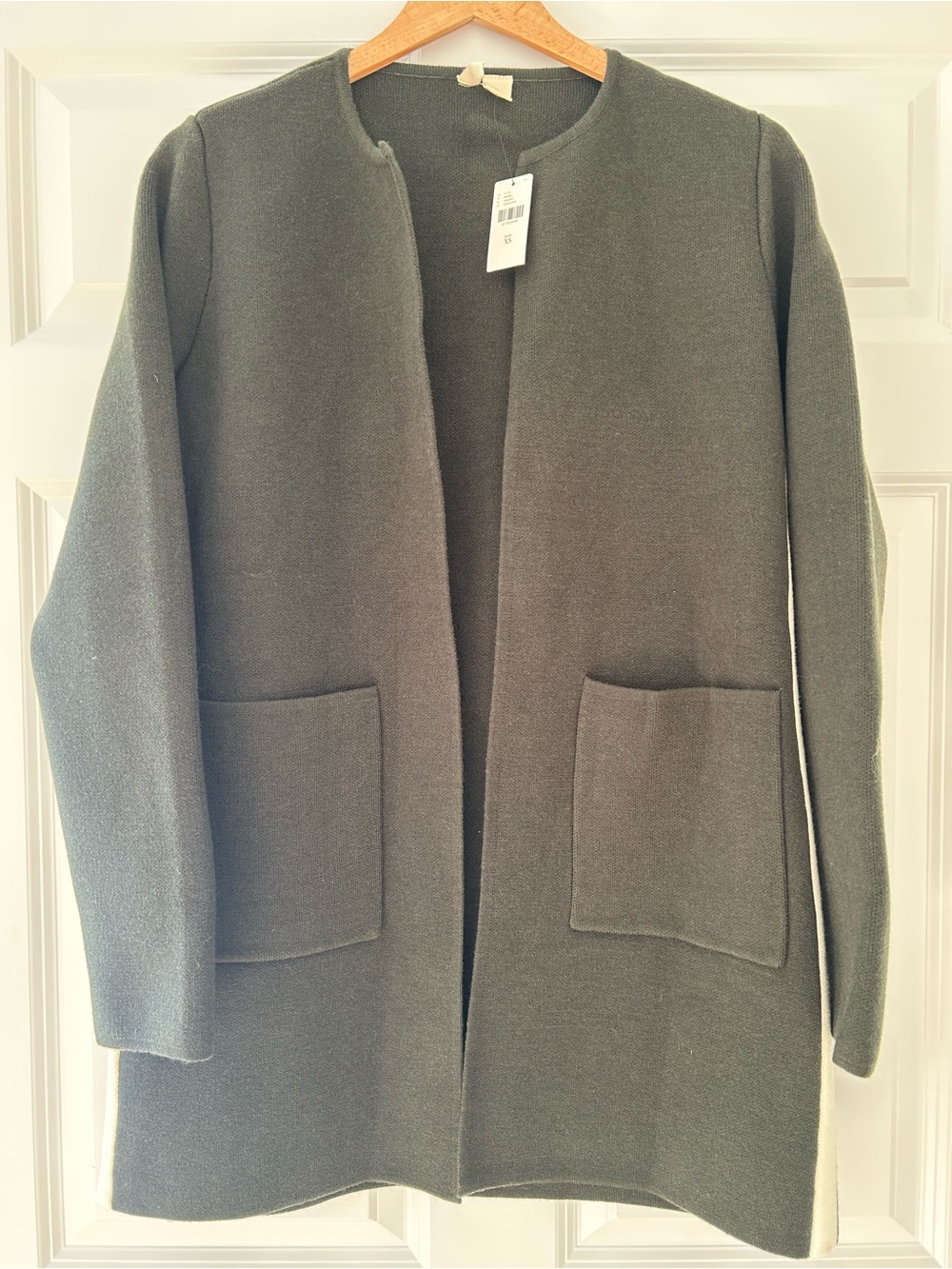 NWT Anthropologie Moth Olive Green Open Front Coatigan